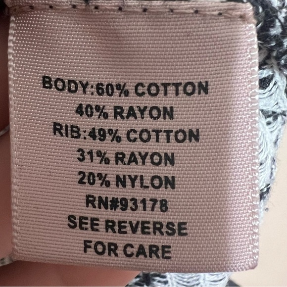 Philosophy Republic Black White Diamond Argyle Knit Sweater 3/4 Sleeve Size Med - Picture 8 of 9